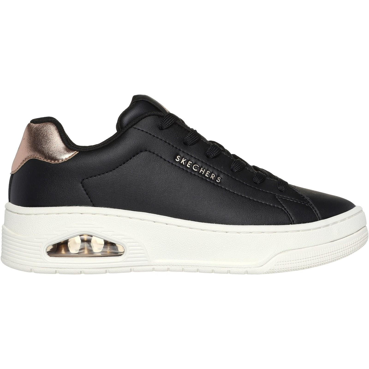 Women's Wide Fit Skechers 177700 Uno Court Courted Air Trainers