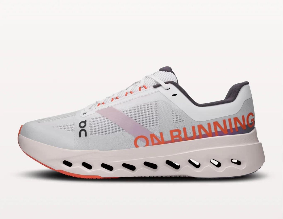 Women's Wide Fit On Cloudsurfer Next Wide Training Shoes - White/Flame