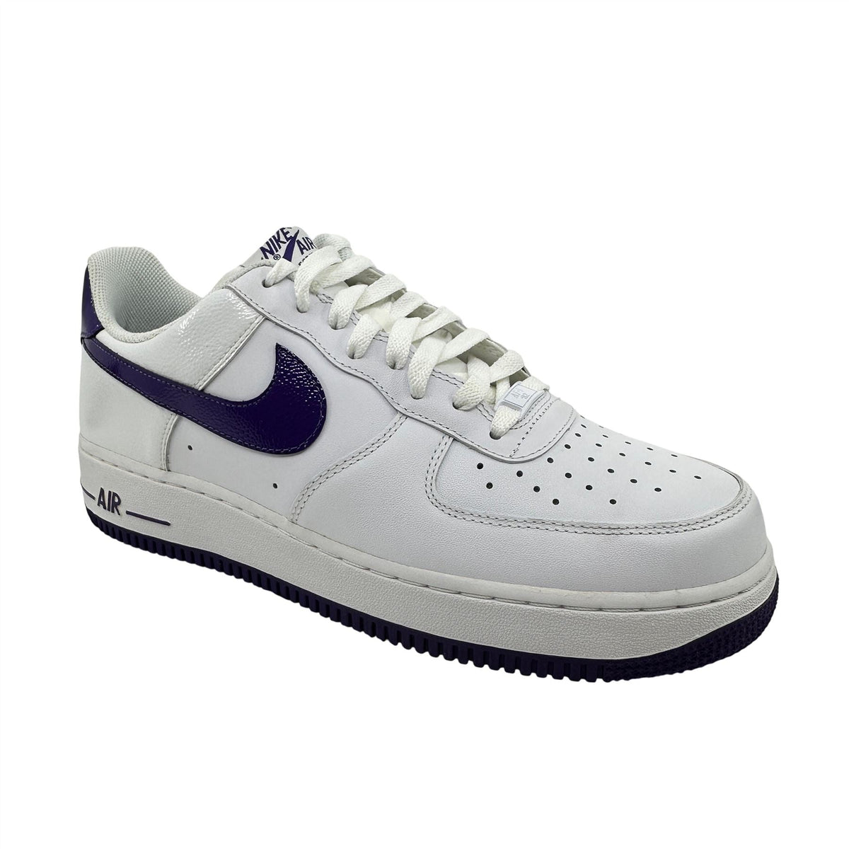 Nike Air Force 1 '07 White Club Purple Mens Athletic Sneaker