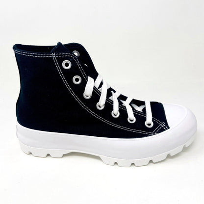 Converse Chuck Taylor All Star Lugged High Black White Platform Womens Sneakers