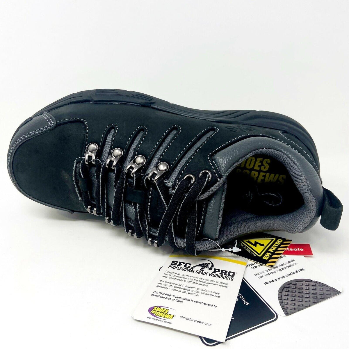 Shoes For Crews Pro Black Slip Resistant Steel Toe Womens Crew Work Shoes 8294
