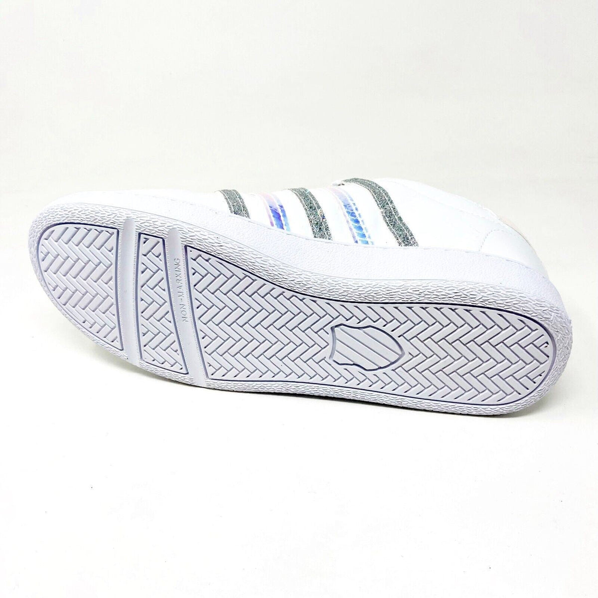 K-Swiss Classic VN White Sparkle Mermaid Kids Size 7 Varsity Sneakers 87321 968