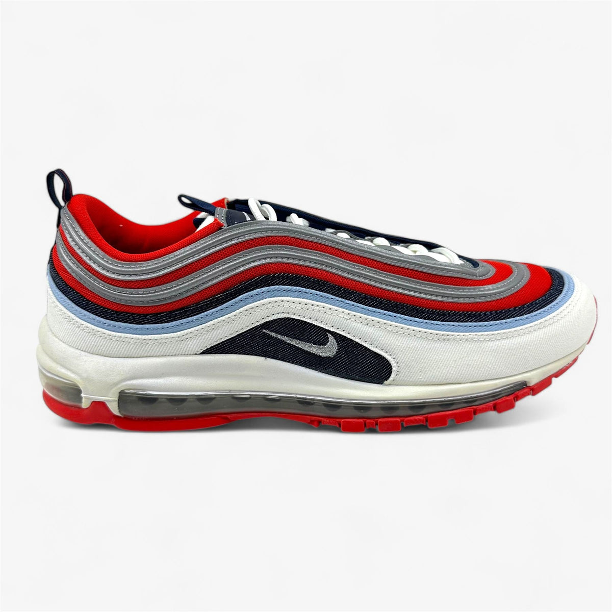 Nike Air Max 97 Chile Red Metallic Silver Mens Size 13 Athletic Sneaker