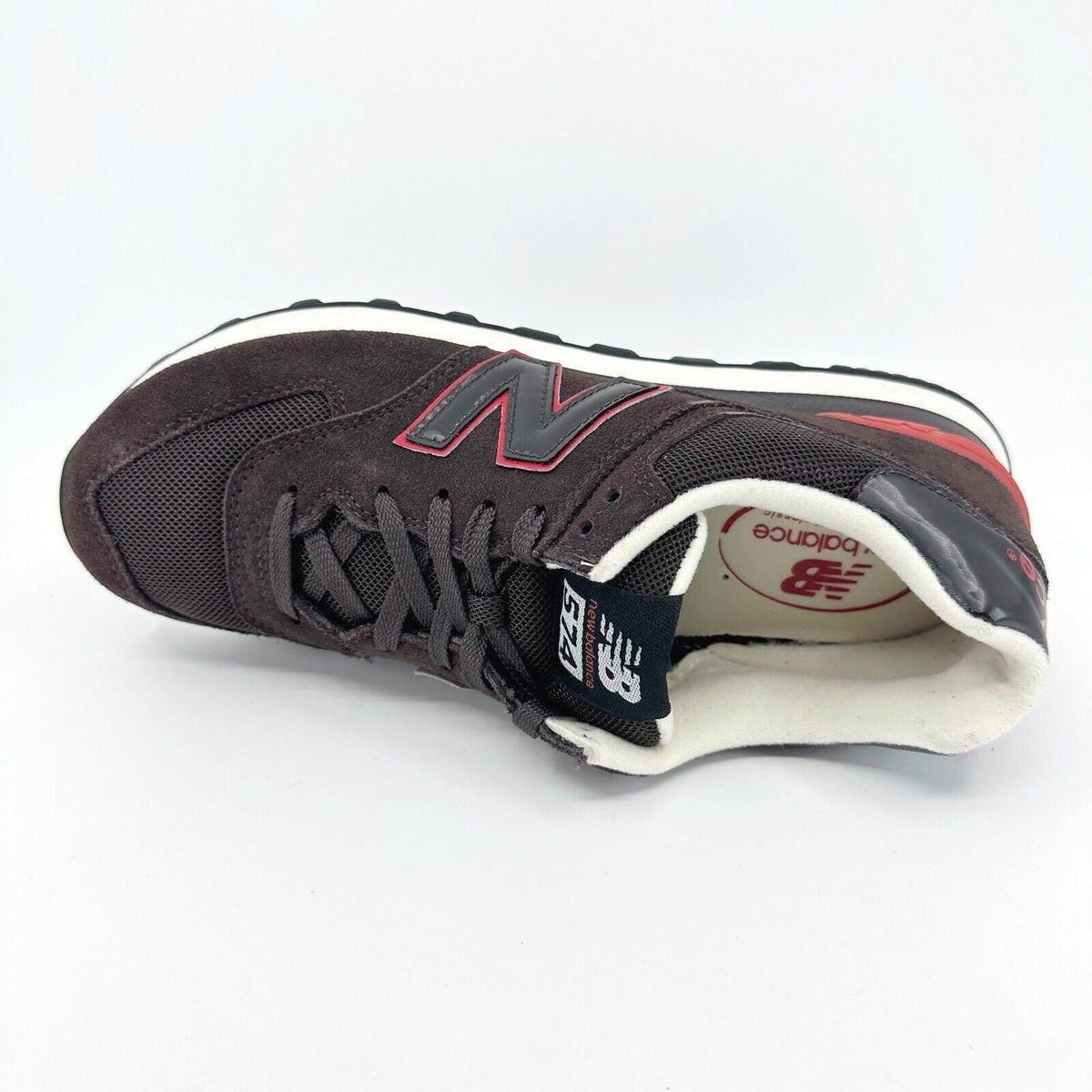 New Balance 574 Classics Brown Red Suede Mens Retro Sneakers ML574CCR
