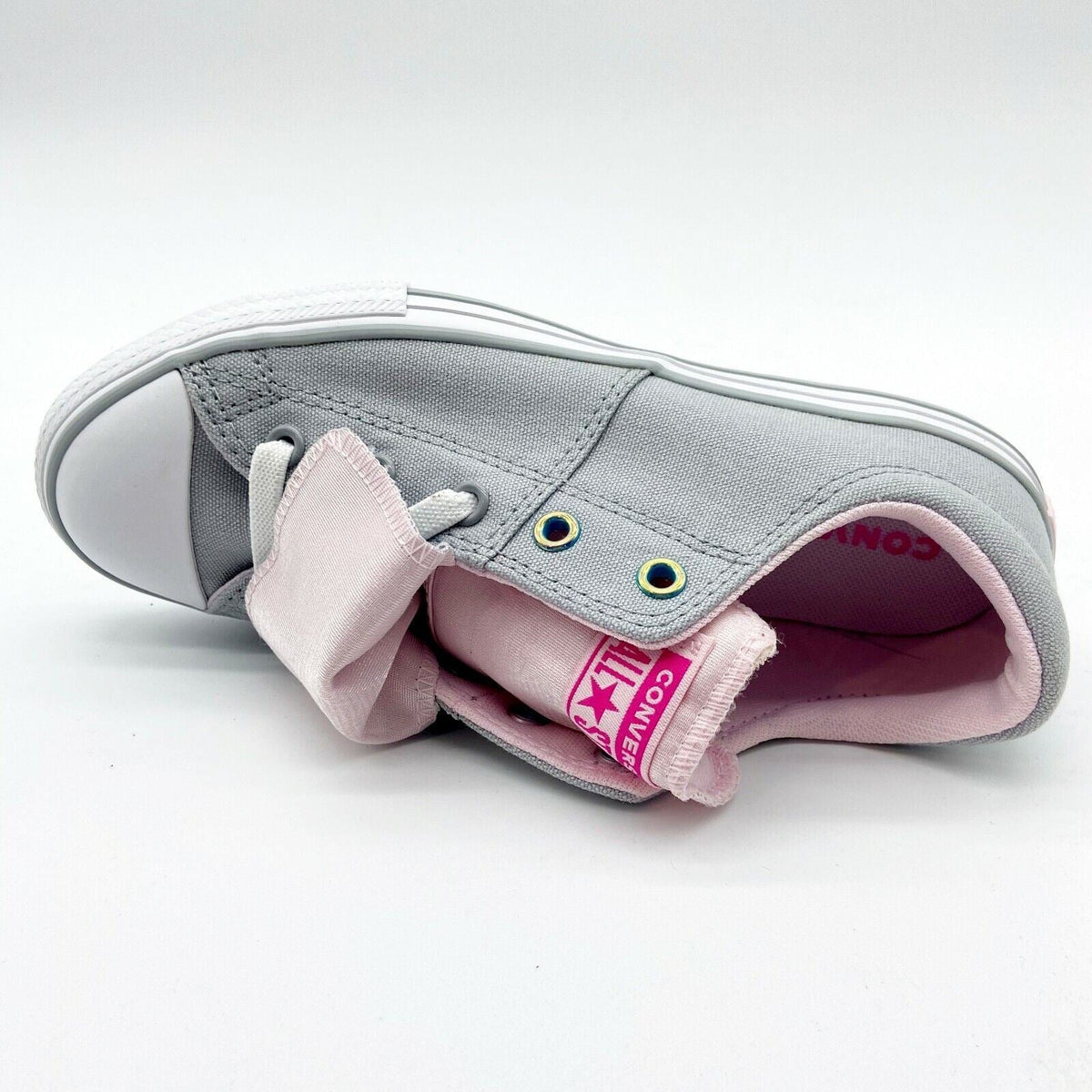 Converse CTAS Maddie Slip Wolf Grey Pink White Kids Casual Shoes 665988F