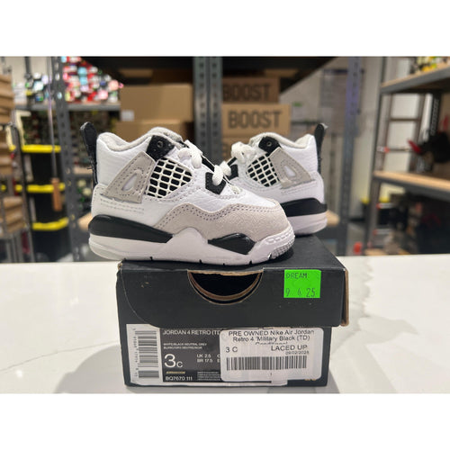 PRE OWNED Nike Air Jordan Retro 4 'Military Black (TD) Conditional
