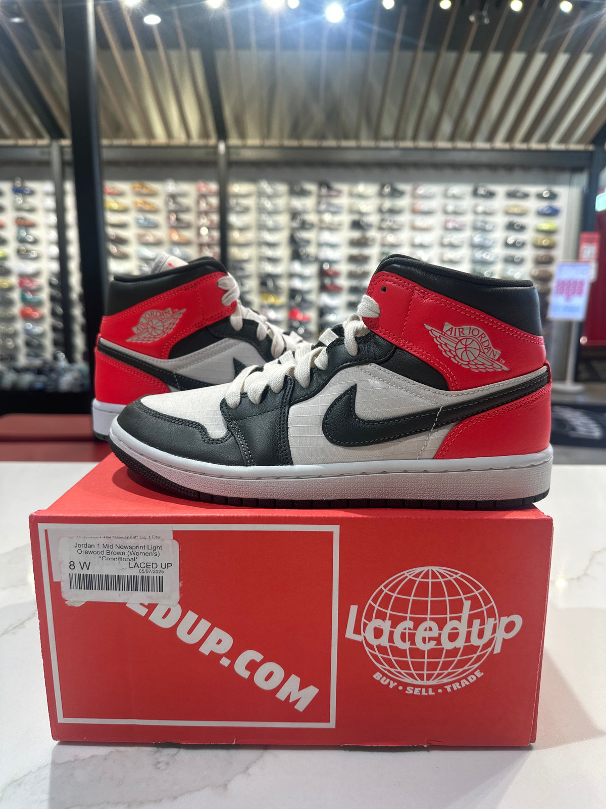 Jordan 1 Mid Newsprint Light Orewood Brown (Women's) *Conditional*