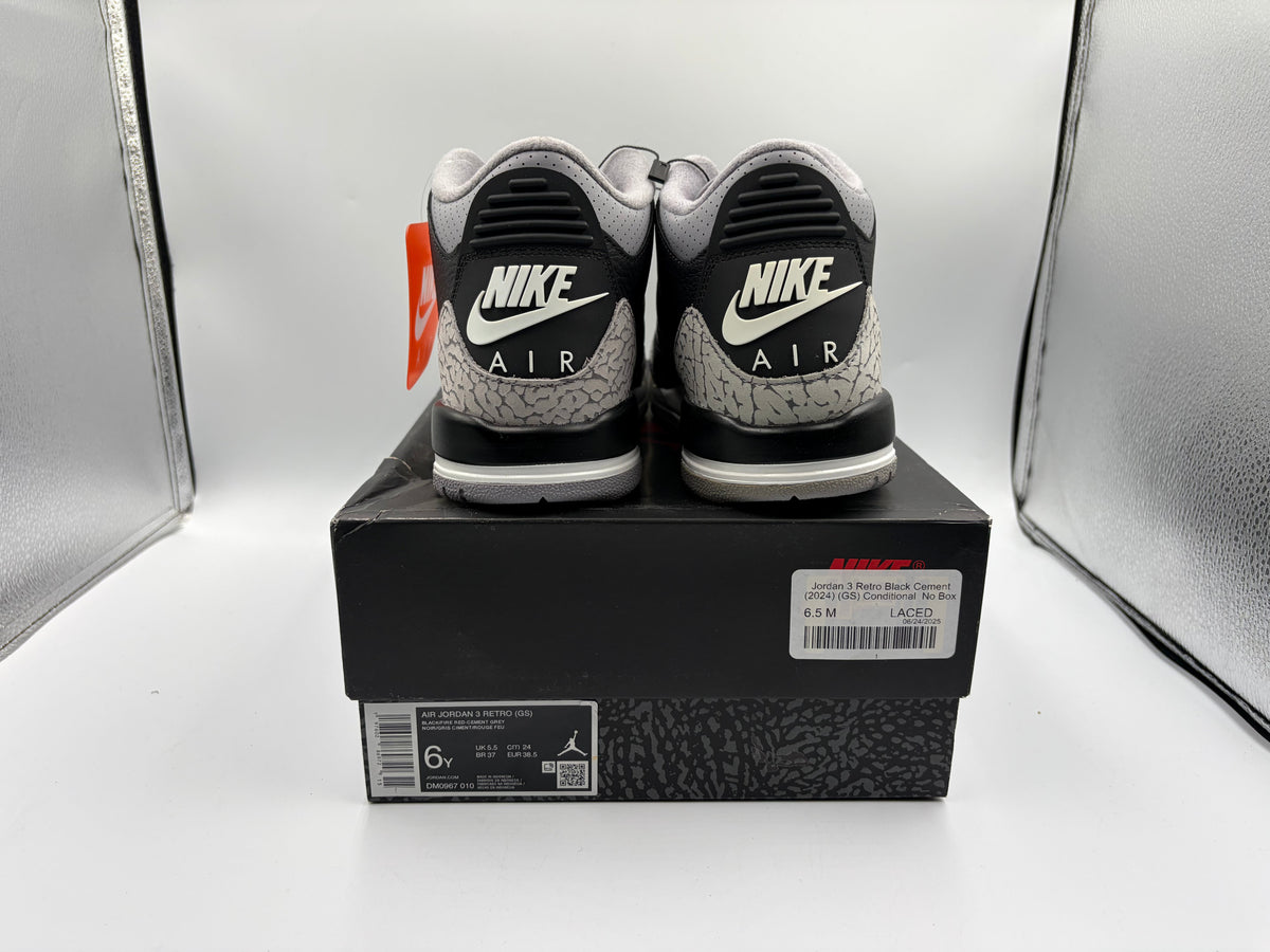 Jordan 3 Retro Black Cement (2024) (GS) Conditional  No Box