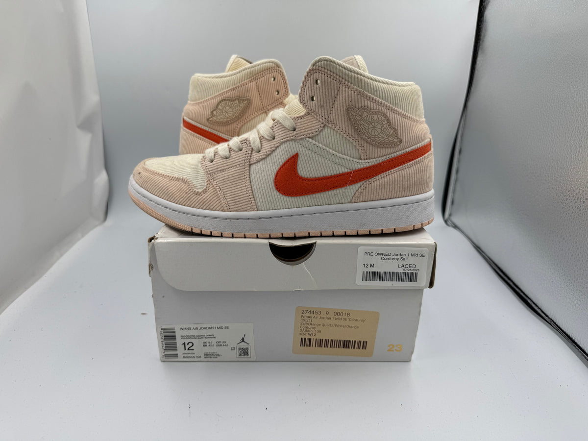 PRE OWNED Jordan 1 Mid SE Corduroy Sail