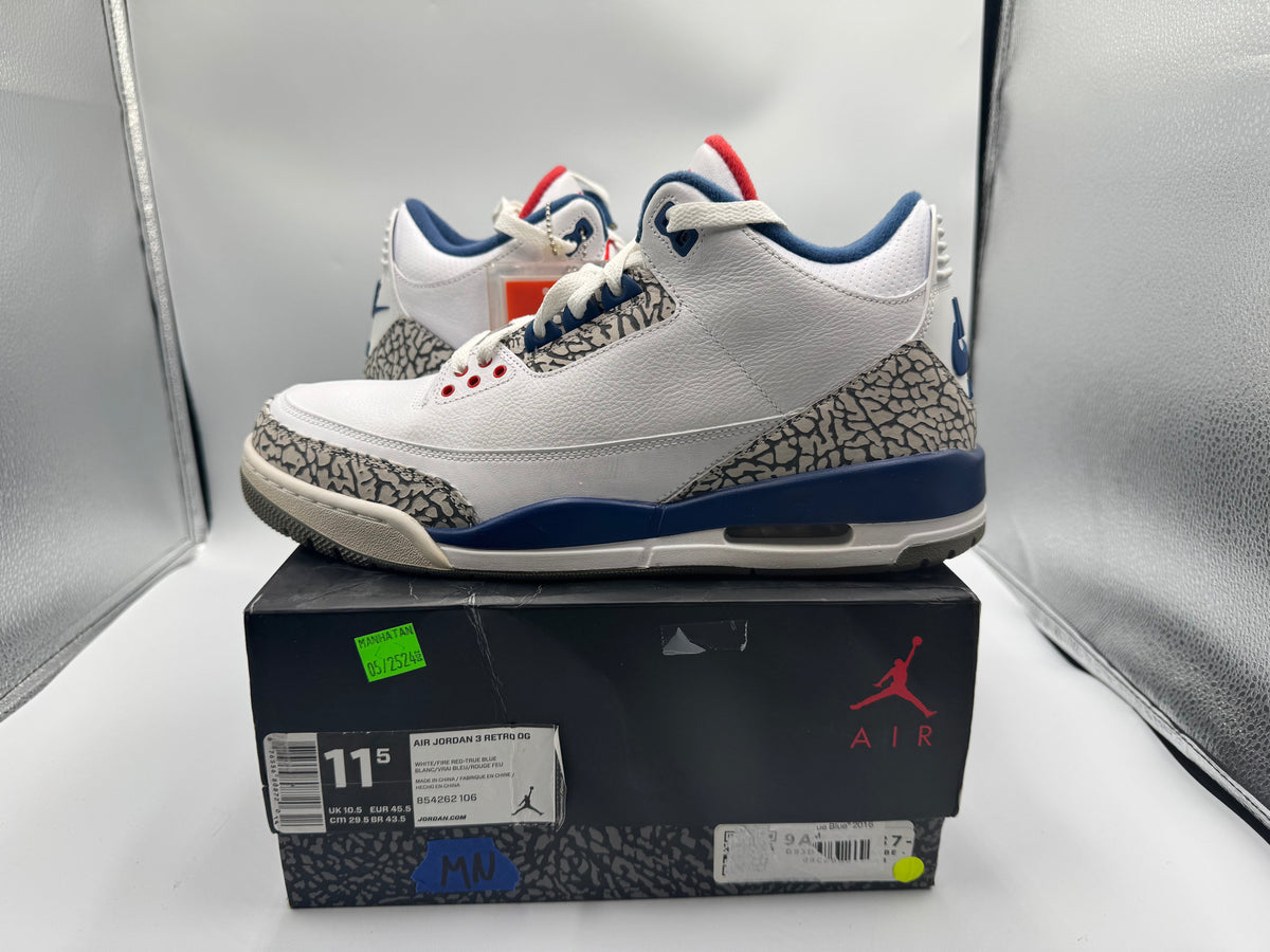 PRE OWNED Air Jordan retro 3 "True Blue" 2016 Conditional