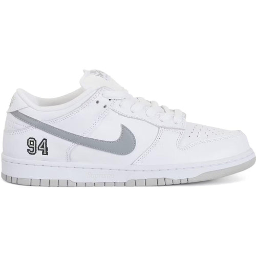 Nike SB Dunk Low Supreme 94 White Metallic Silver