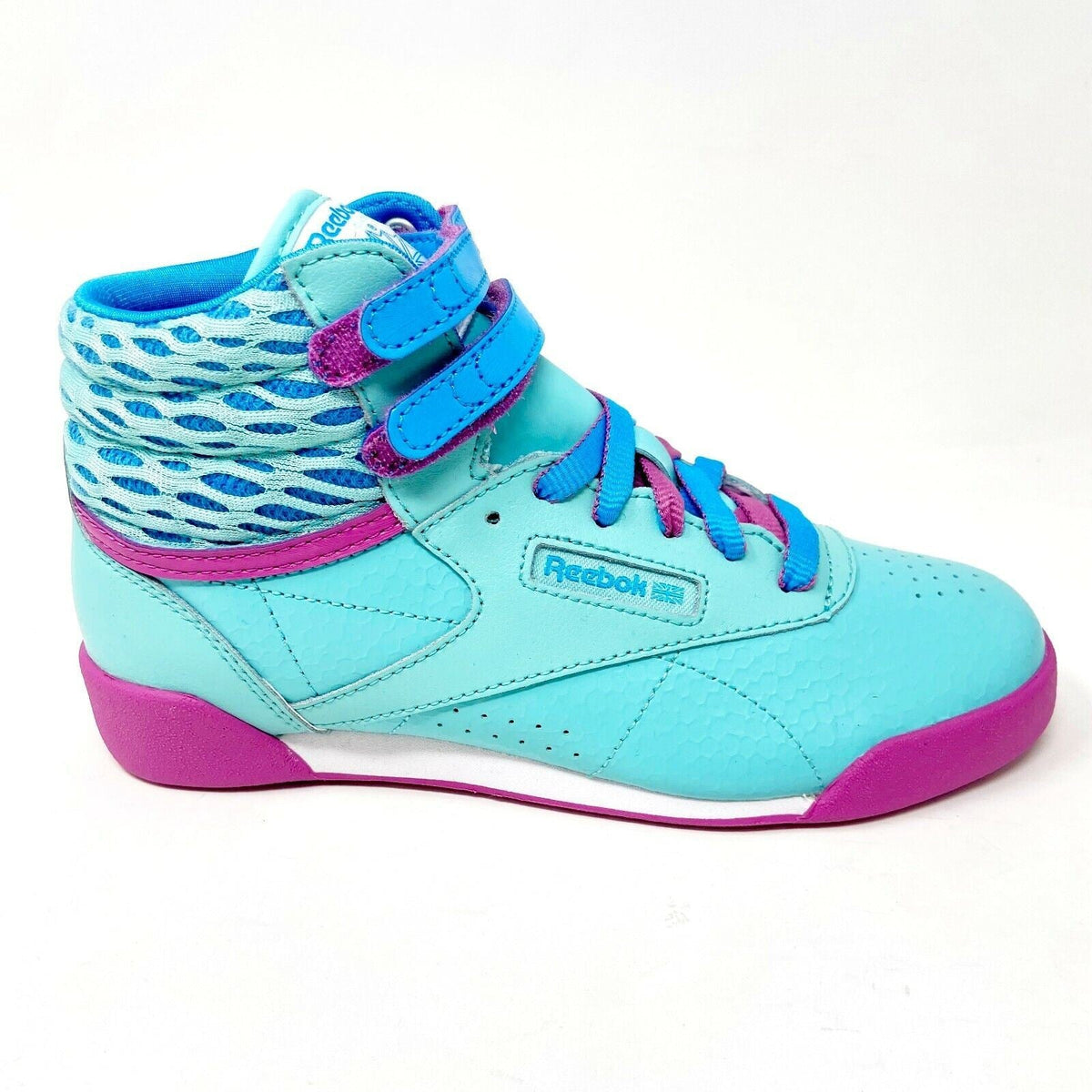 Reebok Freestyle Hi Classic Blue Bomb Ultraberry Kids Girls Sneakers M46776