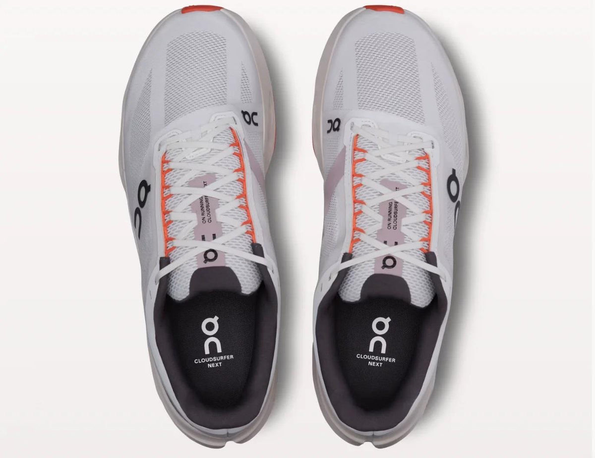 Women's Wide Fit On Cloudsurfer Next Wide Training Shoes - White/Flame