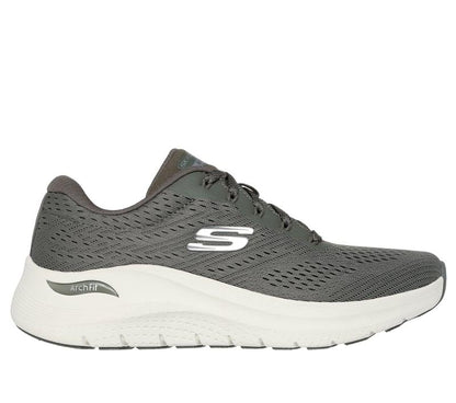 Women's Wide Fit Skechers 150051 Arch Fit 2.0 Big League Trainers - Olive