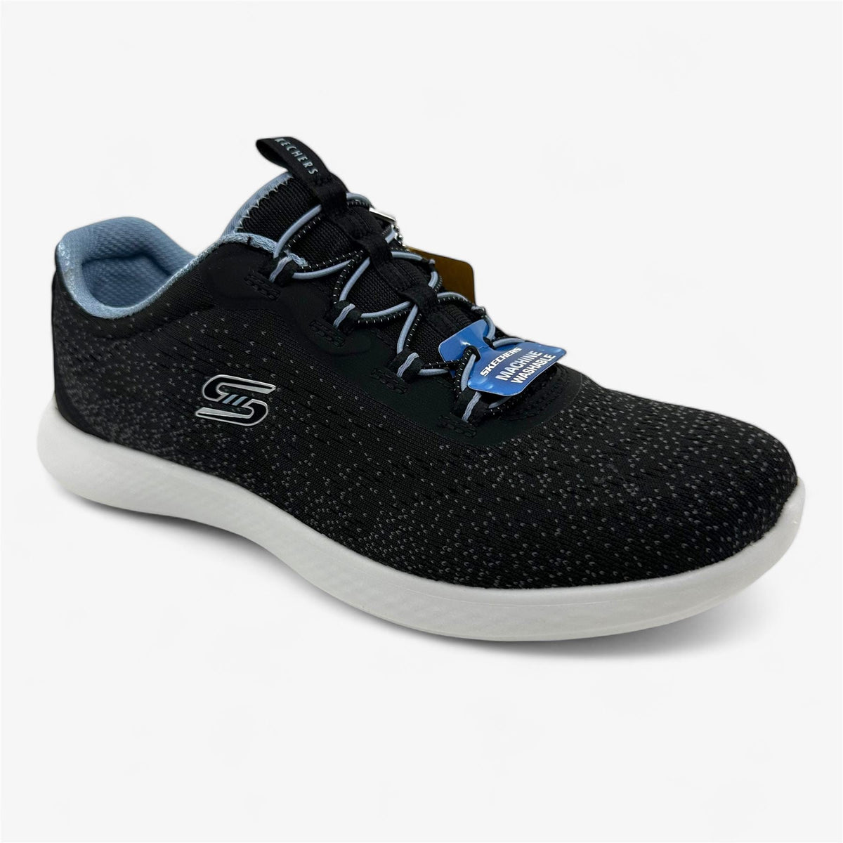 Skechers Vapor Foam Lite Revolve Black Blue Womens Athletic Sneaker