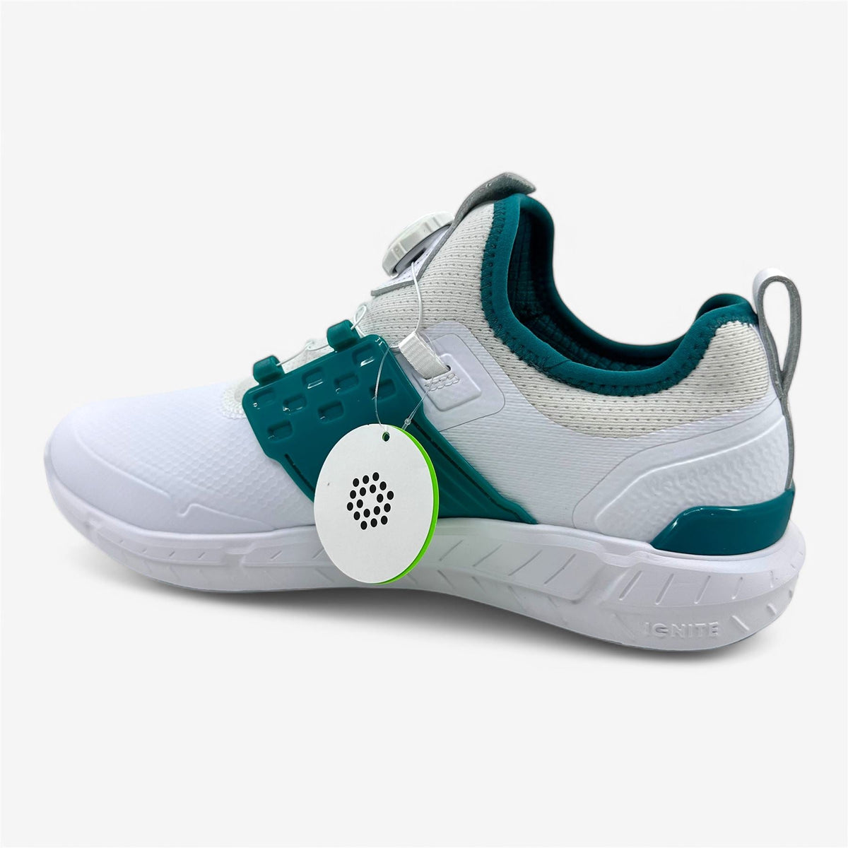 PUMA Ignite Articulate Disc White Silver Green Lagoon Mens Size 9.5 Golf Shoes