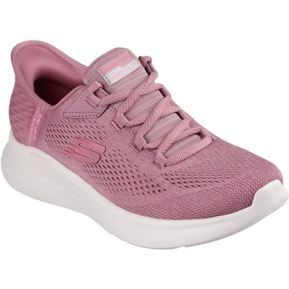 Women's Wide Fit Skechers 150012 Slip-ins Skech Lite Pro Natural Trainers